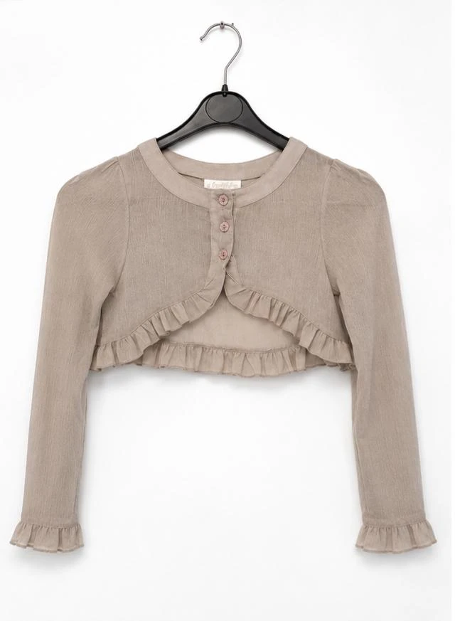 Boléro A Lovely Day beige à volants - Taille 8 ans (128 cm) - Élégant